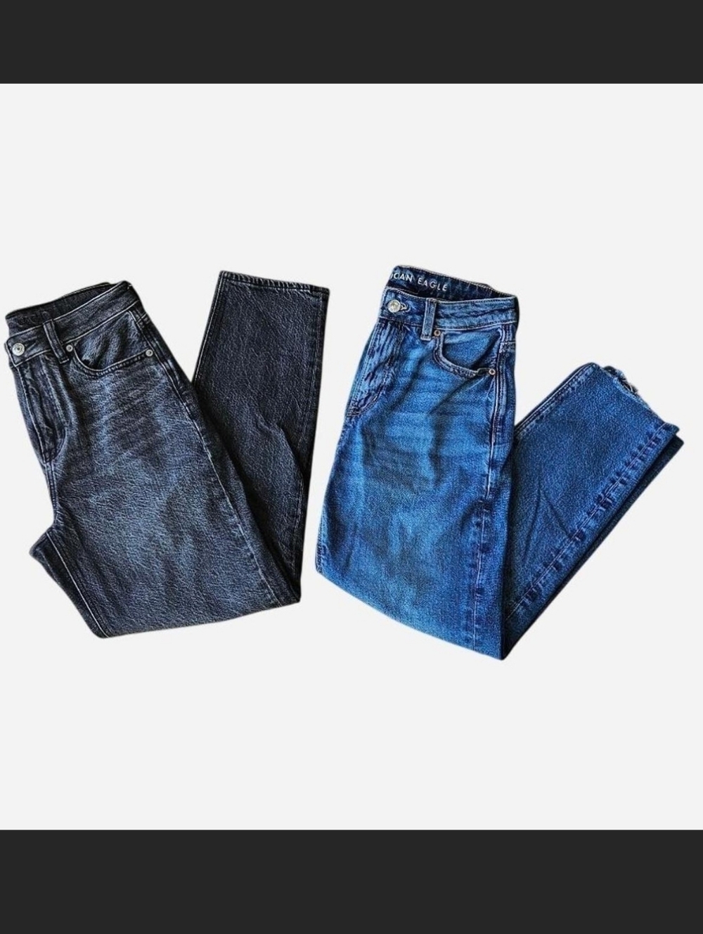 AE Mom Jeans Bundle, 1 Blue and 1 Black, SIZE 2 Short